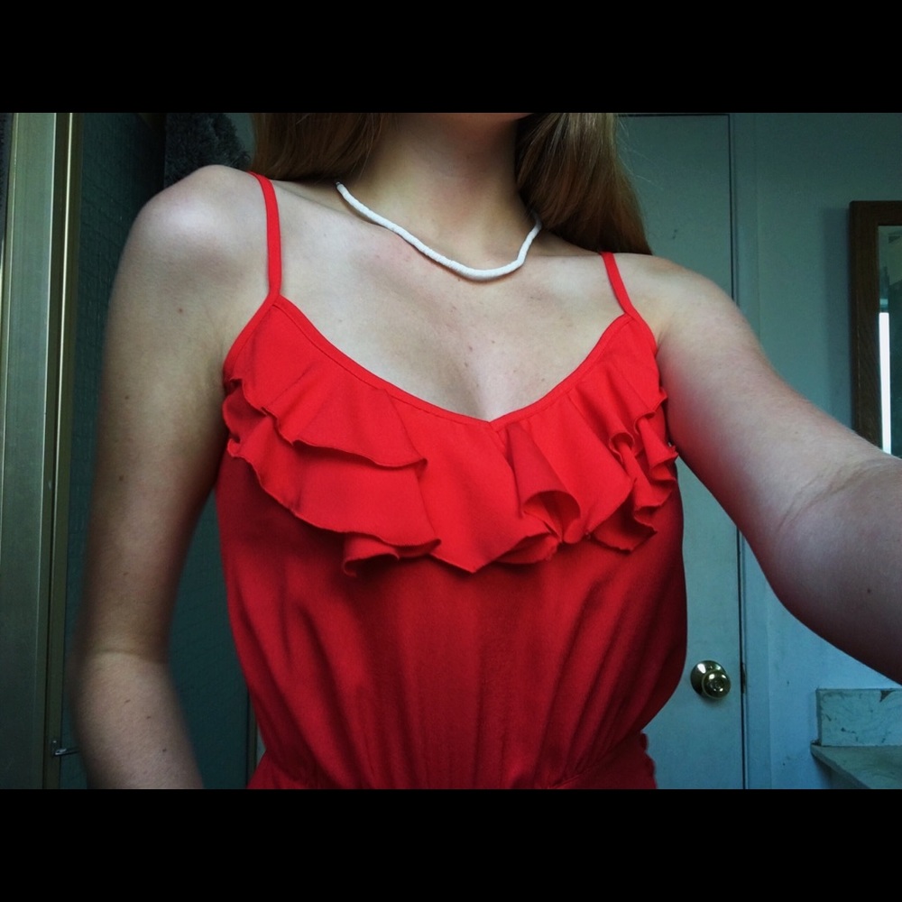 Red Ruffly Tank Top - Picture 2 of 4